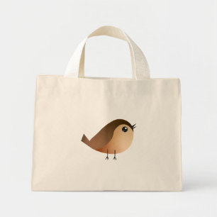 Bolsa Tote Mini Cartografia de Pássaro Sparrow