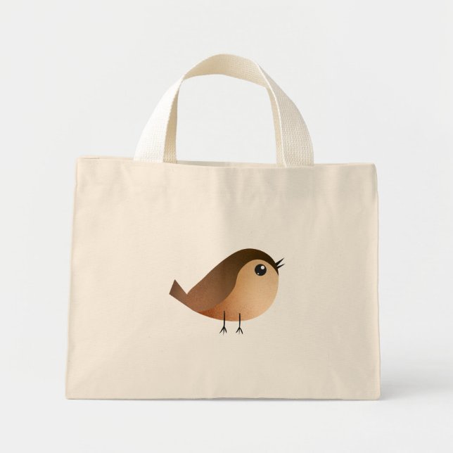 Bolsa Tote Mini Cartografia de Pássaro Sparrow (Frente)