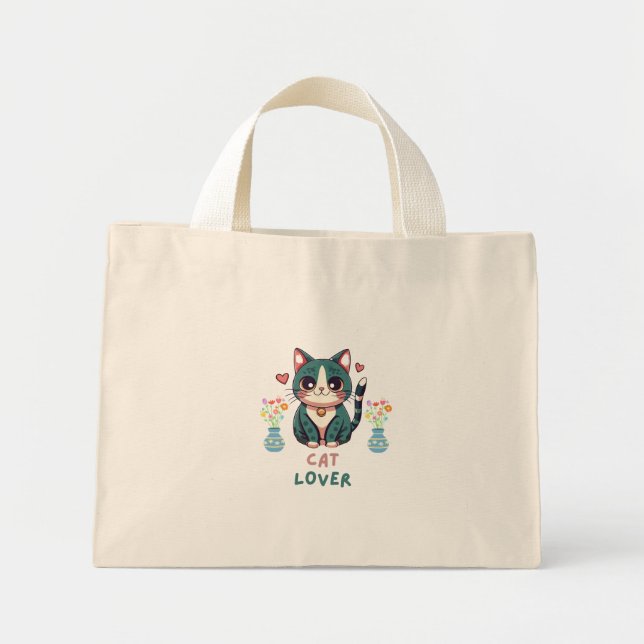 Bolsa Tote Mini Cat Lover (Frente)
