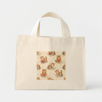Bolsa Tote Mini cat pattern christmas