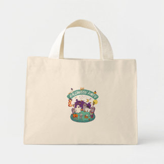 Bolsa Tote Mini Cemitério Fofo de Fantasmas e Zumbis no Halloween