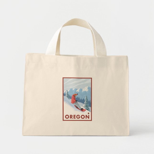 Bolsa Tote Mini Cena Snowboarder - Oregon (Frente)