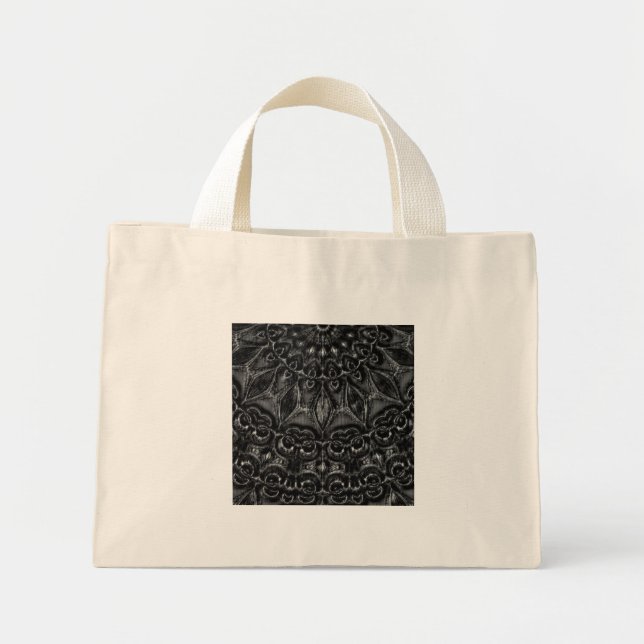 Bolsa Tote Mini Charcarvão Mandala (Frente)