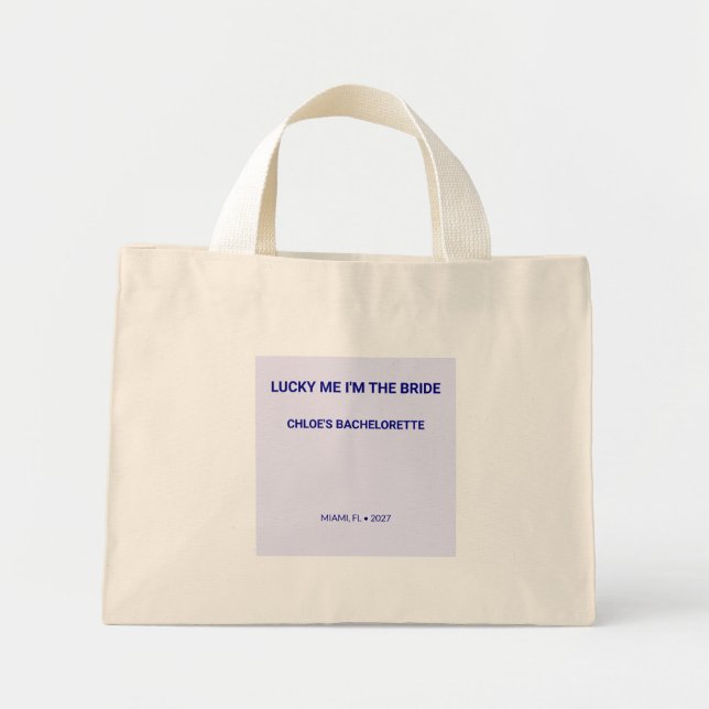 Bolsa Tote Mini Chic Lavanda Lucky Me Eu Sou a Noiva  (Frente)