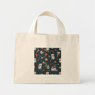 Bolsa Tote Mini Christmas Pattern Cats