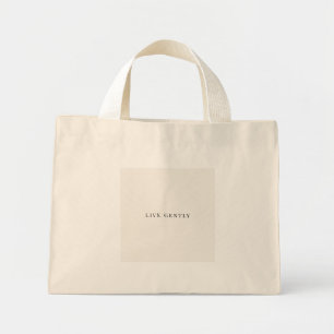 Bolsa Tote Mini Citação Live Gently, minimalista