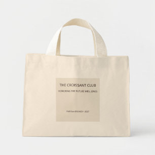 Bolsa Tote Mini Clube de Croissant de Amêndoa Chic Futuro Brunch d
