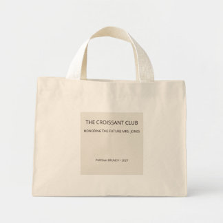 Bolsa Tote Mini Clube de Croissant de Amêndoa Chic Futuro Brunch d