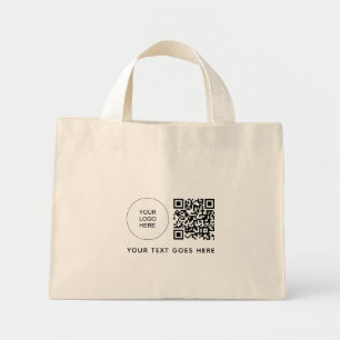 Bolsa Tote Mini Código de barras do logotipo QR da empresa empresa