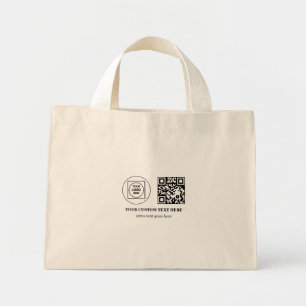 Bolsa Tote Mini Código QR do Logotipo Empresarial Promocional de M