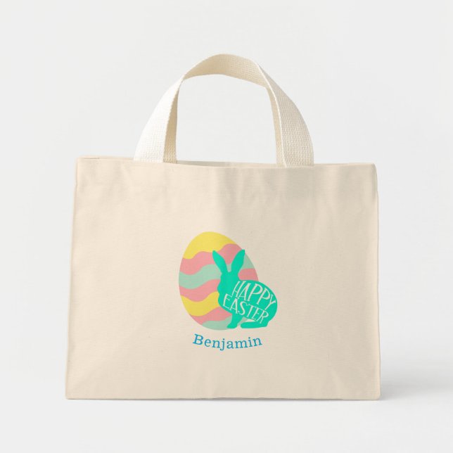 Bolsa Tote Mini Coelhinho De Caça De Ovos De Páscoa Bonita (Frente)