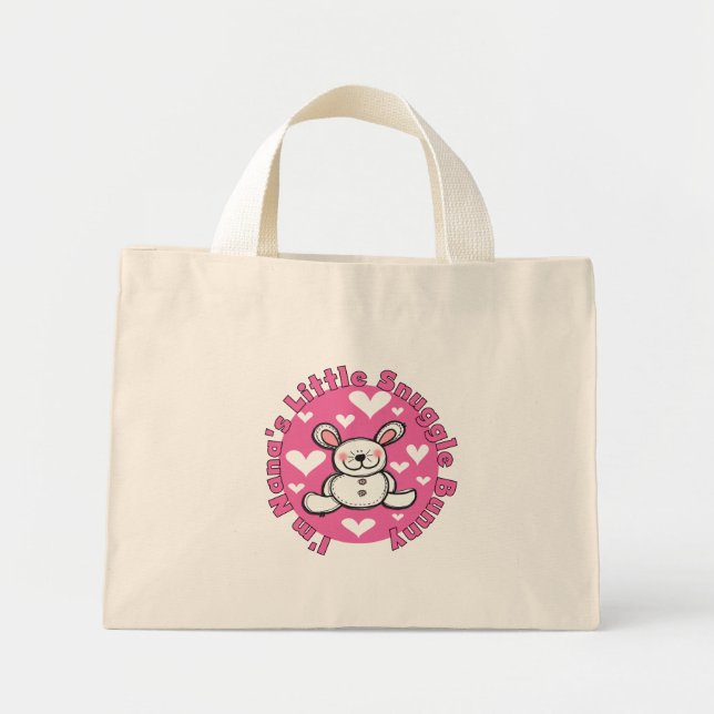 Bolsa Tote Mini Coelho do Snuggle de Nana pouco (Frente)