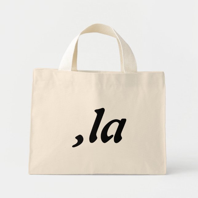 Bolsa Tote Mini Comma La Kamala Harris - design de texto personali (Frente)