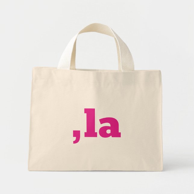 Bolsa Tote Mini Comma La Kamala Harris - design de texto personali (Frente)