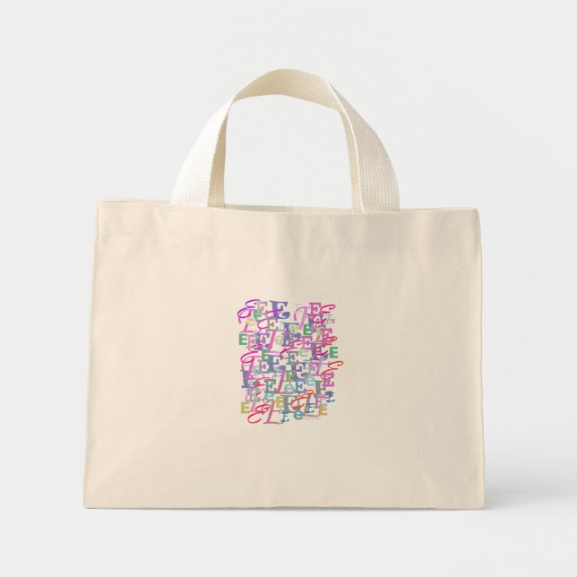 Bolsa Tote Mini Confete de Letras "E" (Frente)