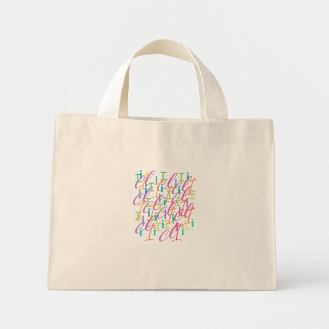 Bolsa Tote Mini Confete de Letras "I" (Frente)