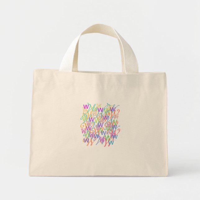 Bolsa Tote Mini Confete de Letras "W" (Frente)