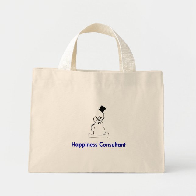 Bolsa Tote Mini Consultor de Felicidade Snowman (Frente)