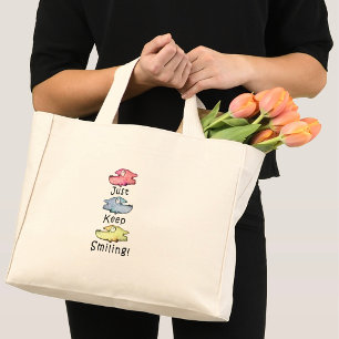 Bolsa Tote Mini Continue Sorridente! Peixes caprichosos coloridos