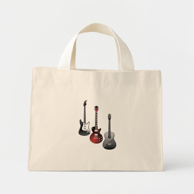 Bolsa Tote Mini Cool Electric Guitars for Music Lovers Gift (Frente)