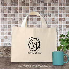 Bolsa Tote Mini Cor Personalizada do Nome do Monograma na moda