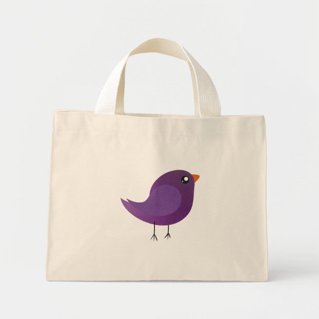 Bolsa Tote Mini Crianças, passarinho fofo (Frente)