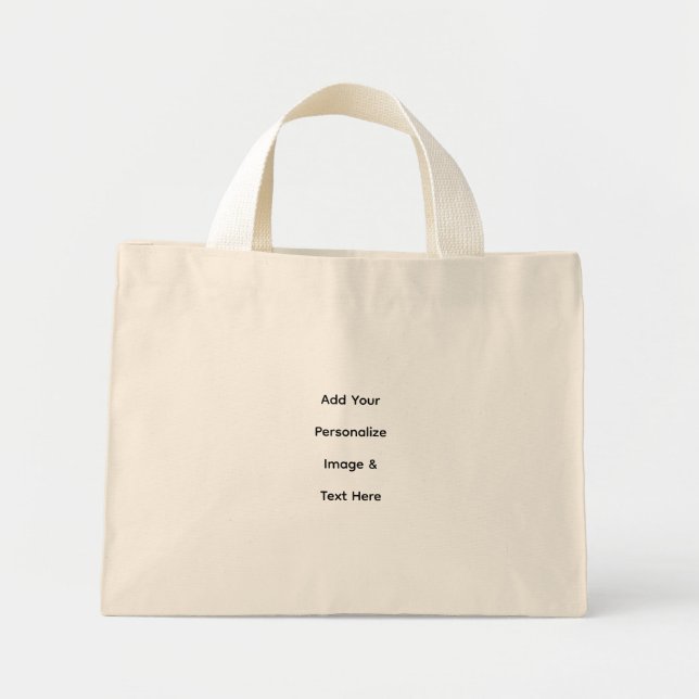 Bolsa Tote Mini crie seu próprio texto personalizado (Frente)