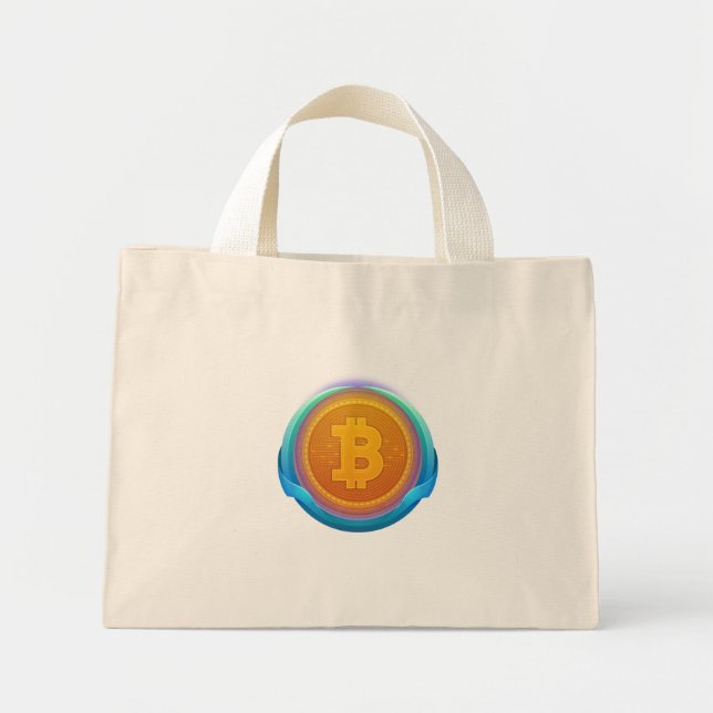 BOLSA TOTE MINI CRIPTOMOEDA BITCOIN (Frente)