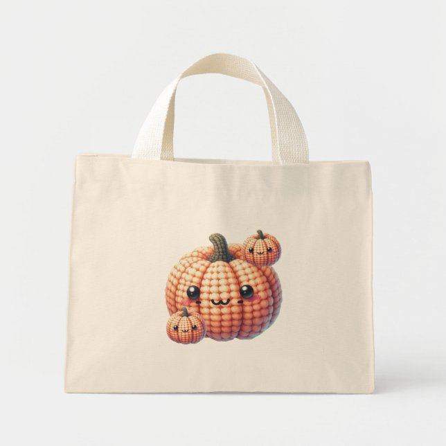 Bolsa Tote Mini Crochet Cute Pumpkin (Frente)