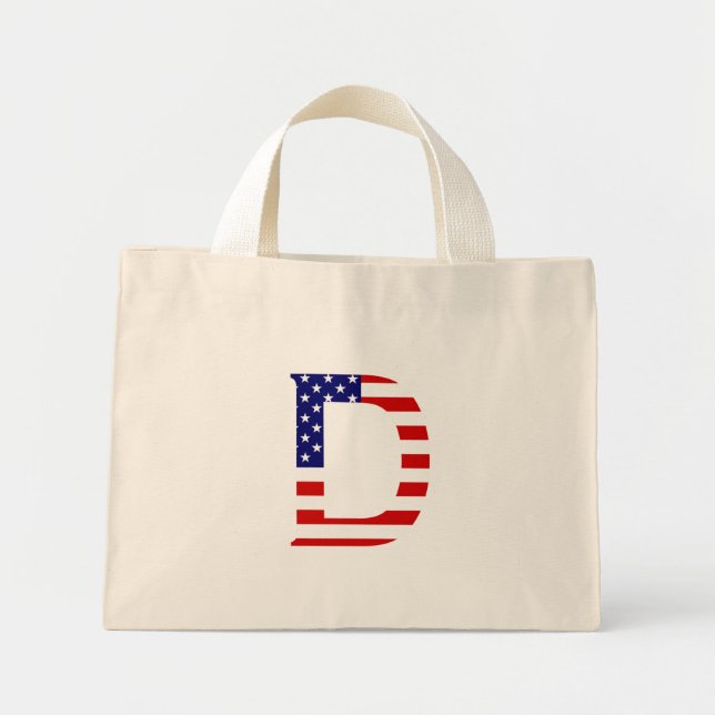 Bolsa Tote Mini D Monograma sobreposto ao certificado de bandeira  (Frente)