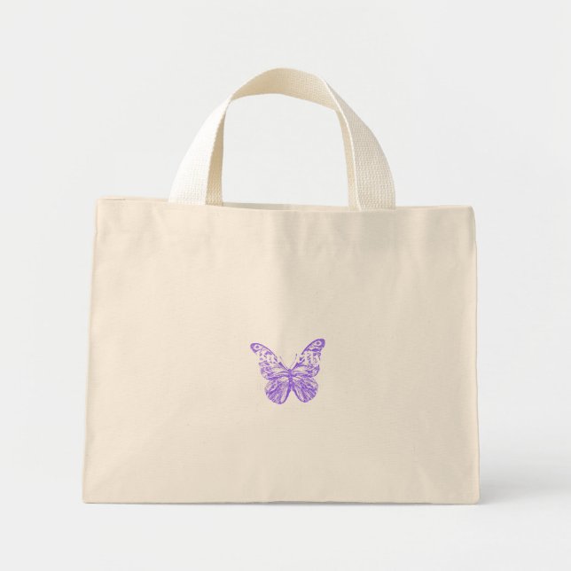 Bolsa Tote Mini design de arte de borboleta fofa (Frente)