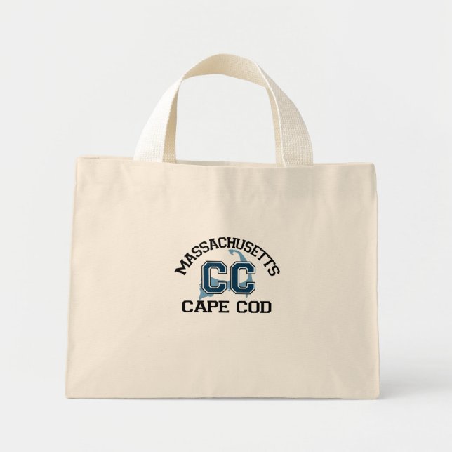 Bolsa Tote Mini Design de Cabo Cod "Varsity". (Frente)