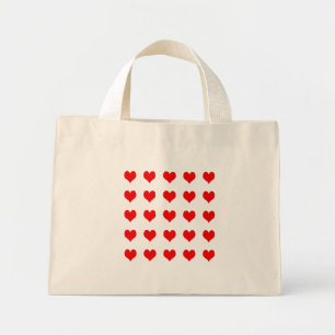 Bolsa Tote Mini Design de Coração Vermelho Simples