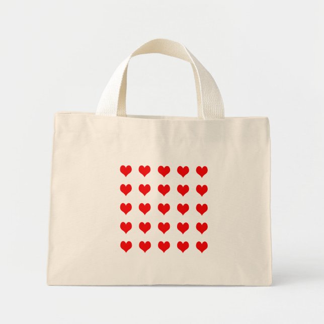 Bolsa Tote Mini Design de Coração Vermelho Simples (Frente)
