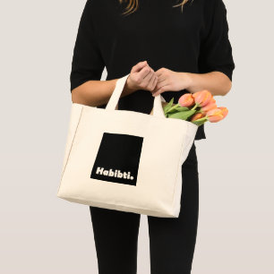 Bolsa Tote Mini Design de texto Habibti