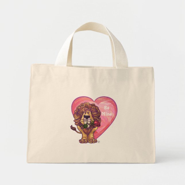 Bolsa Tote Mini Dia de os namorados de leão (Frente)
