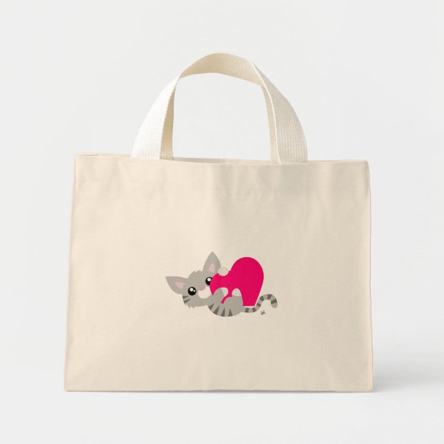 Bolsa Tote Mini Dia de os namorados Gatinho Toque (Frente)