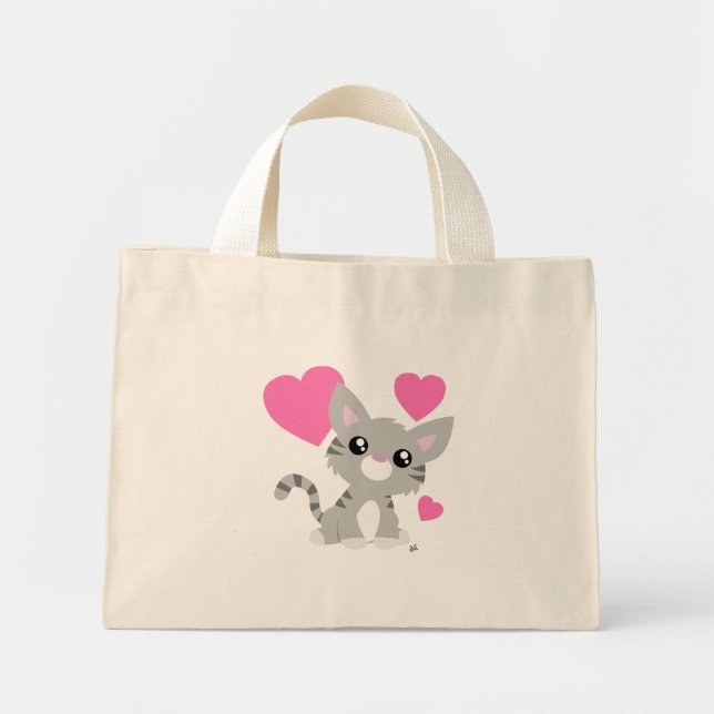 Bolsa Tote Mini Dia de os namorados Gatinho Toque (Frente)
