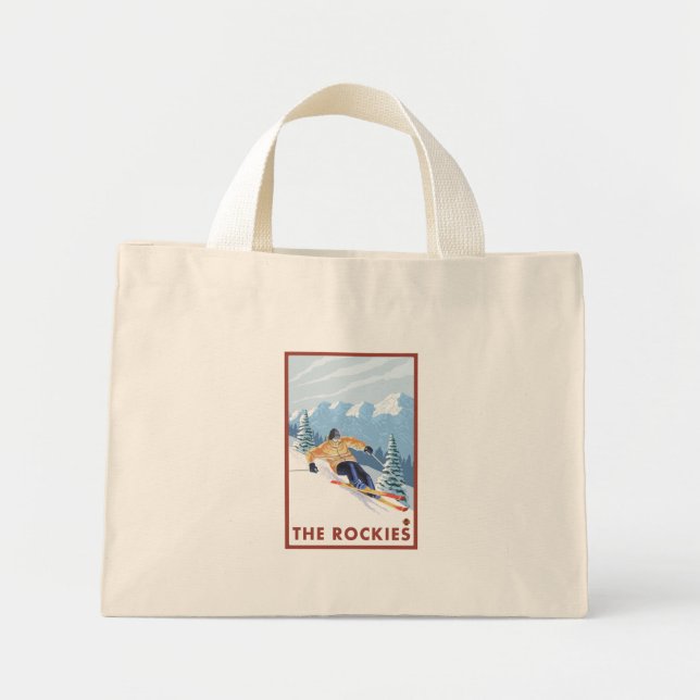 Bolsa Tote Mini Downhill Snow Skier - As Rochosas (Frente)