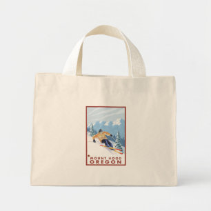 Bolsa Tote Mini Downhill Snow Skier - Mount Hood, Oregon