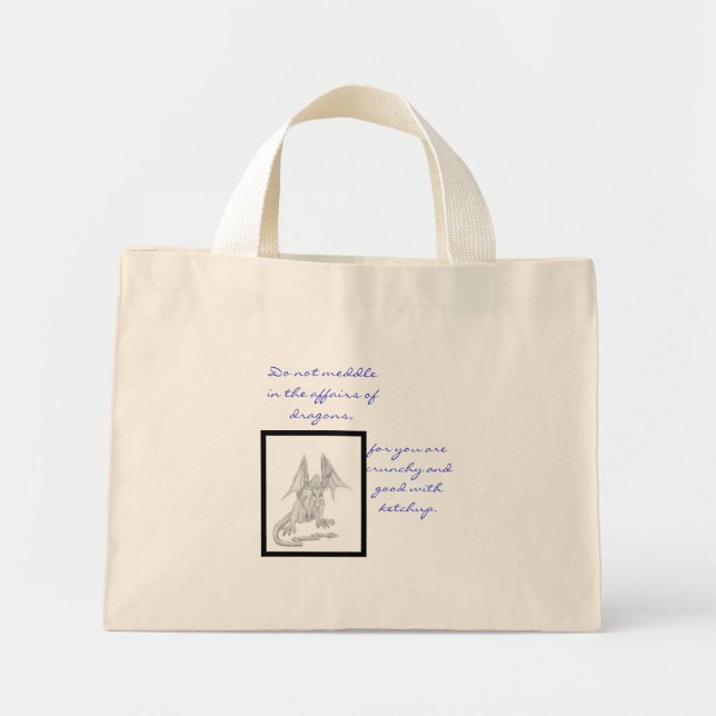 Bolsa Tote Mini dragão e ketchup (Frente)