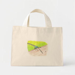 Bolsa Tote Mini Dragonfly em aquarela, bolsas de canvas