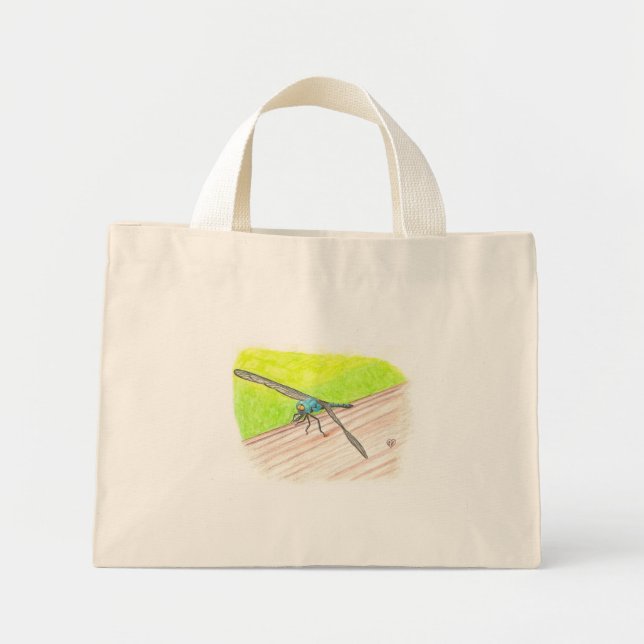 Bolsa Tote Mini Dragonfly em aquarela, bolsas de canvas (Frente)