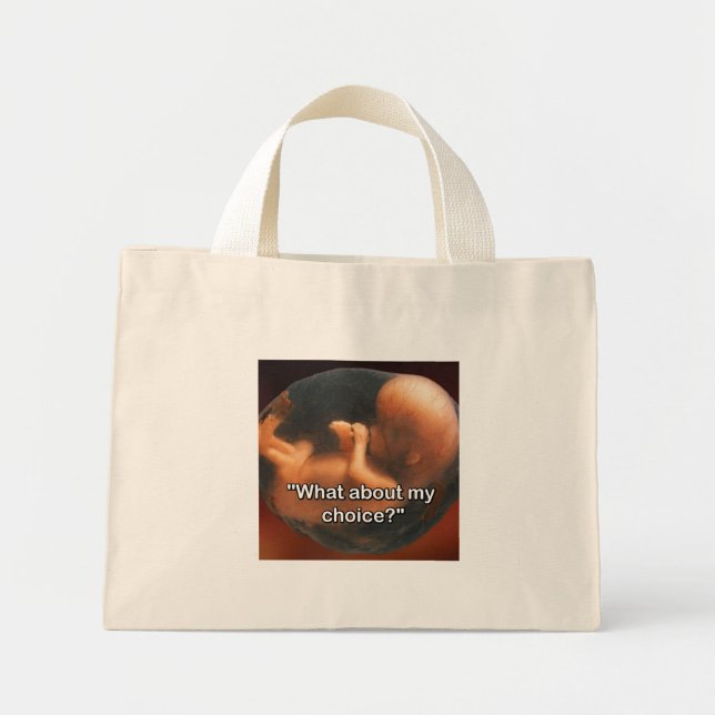Bolsa Tote Mini "E a minha escolha?" (Frente)