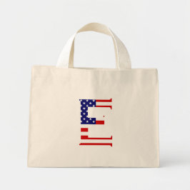 Bolsa Tote Mini E Monograma sobreposto ao SAI Flag ttcnt