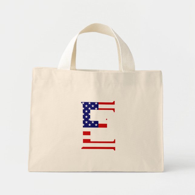 Bolsa Tote Mini E Monograma sobreposto ao SAI Flag ttcnt (Frente)