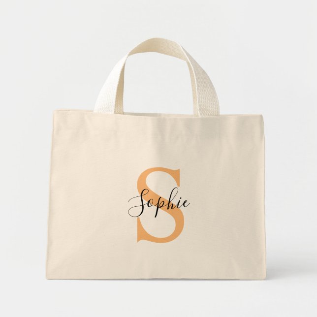 Bolsa Tote Mini Elegant Script Custom Name Personalized Gift (Frente)