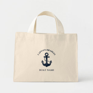 Bolsa Tote Mini Elegante Estilo Personalizado de Capitão Náutico