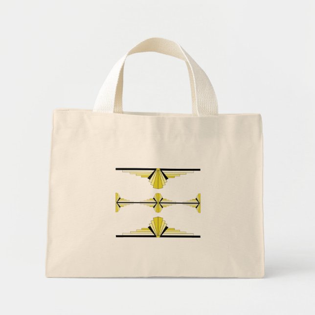 Bolsa Tote Mini Elementos de arte em amarelo pastel (Frente)