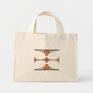 Bolsa Tote Mini Elementos de deco da arte em laranja pastel